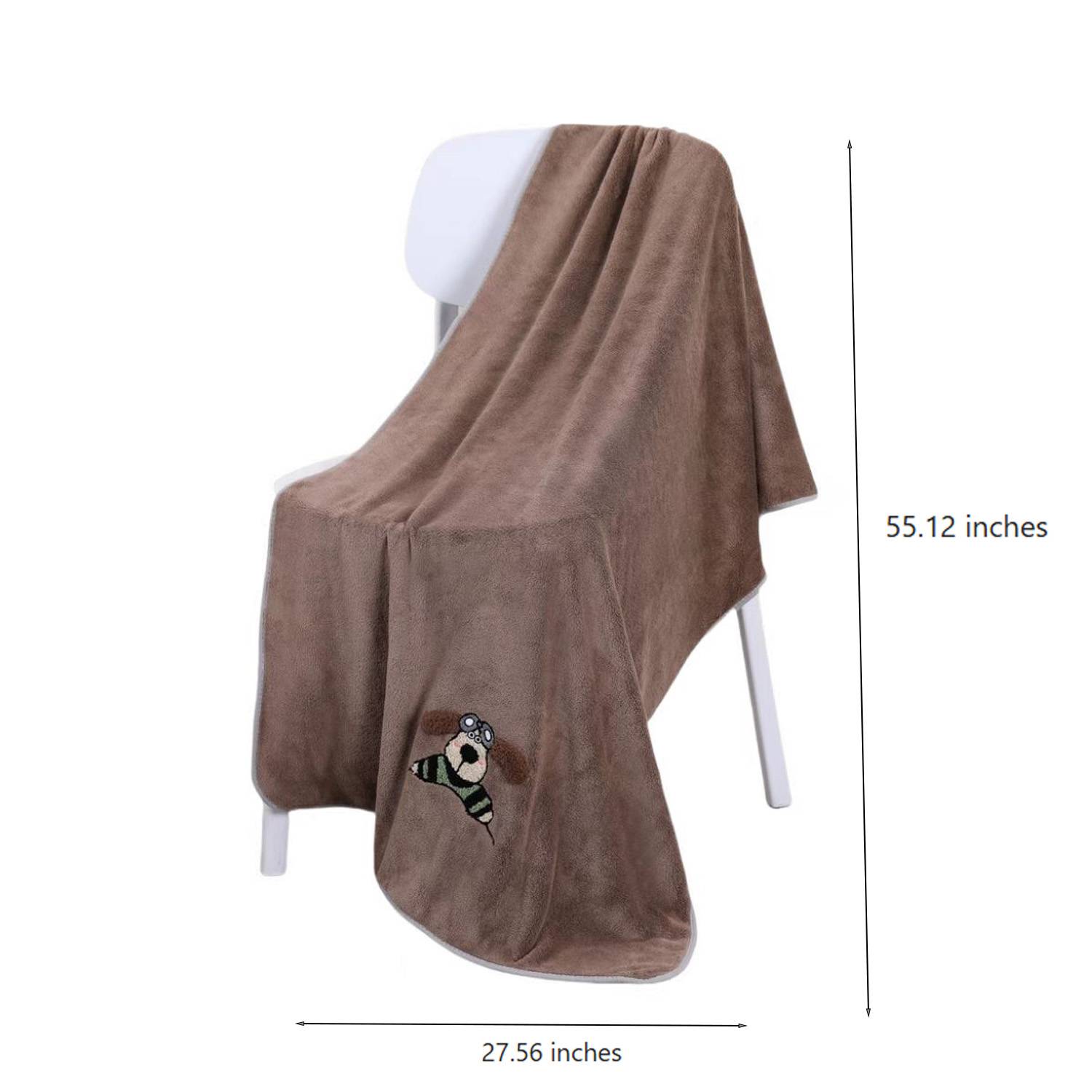 Dog Design Soft Absorbent Coral Fleece Towel Set 3