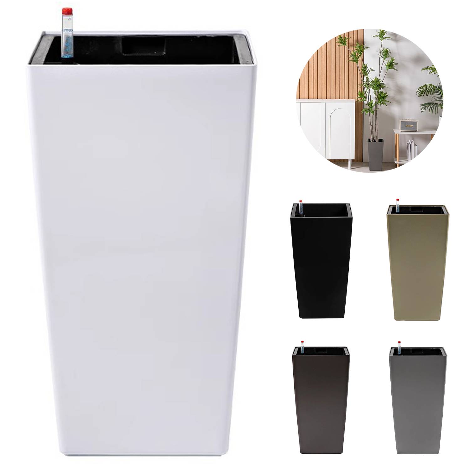Square Water Level Monitor Self-Watering Planter 12