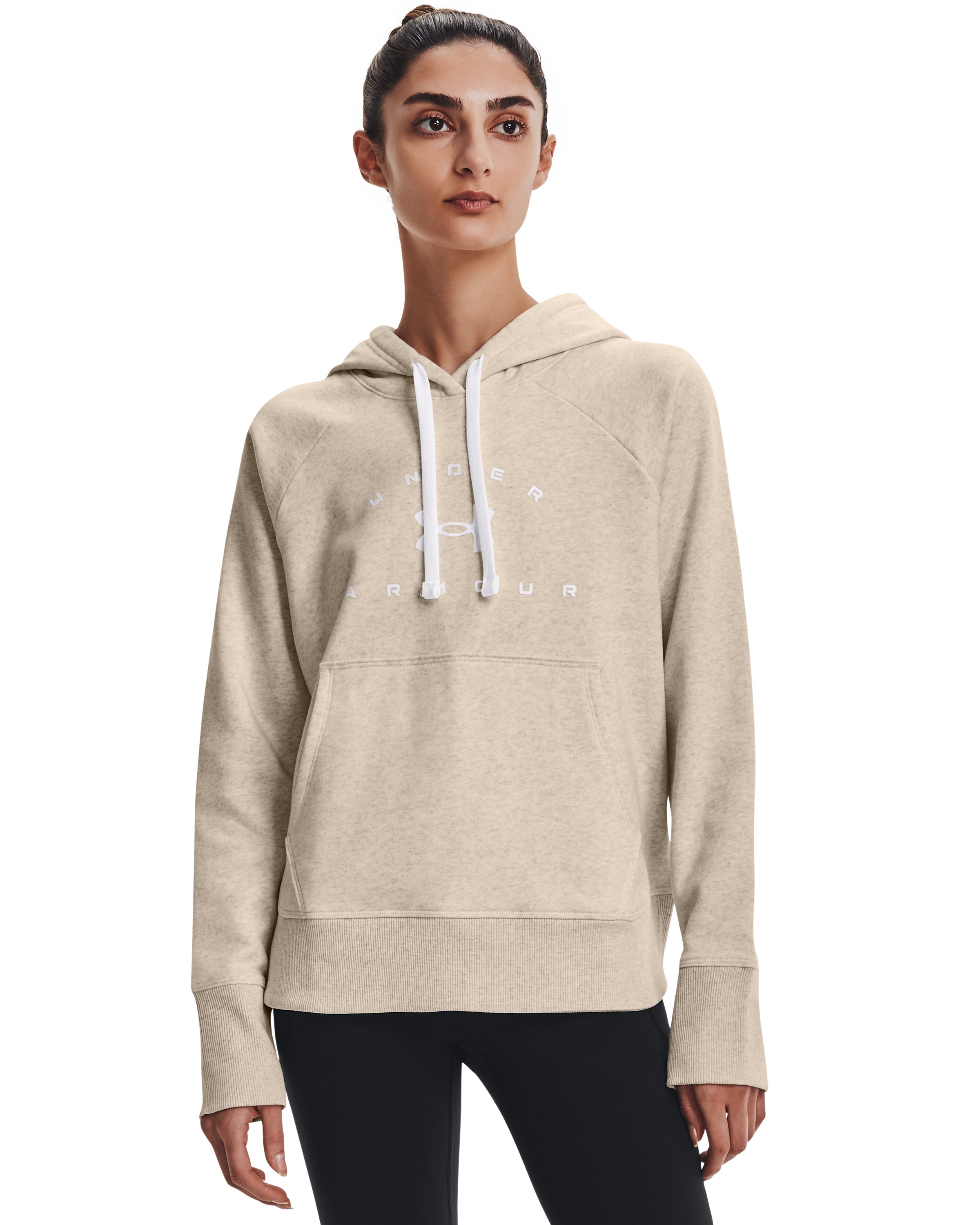 Women's UA Rival Fleece Wordmark Hoodie, custom hoodie or sweatshirt with logo imprint 5
