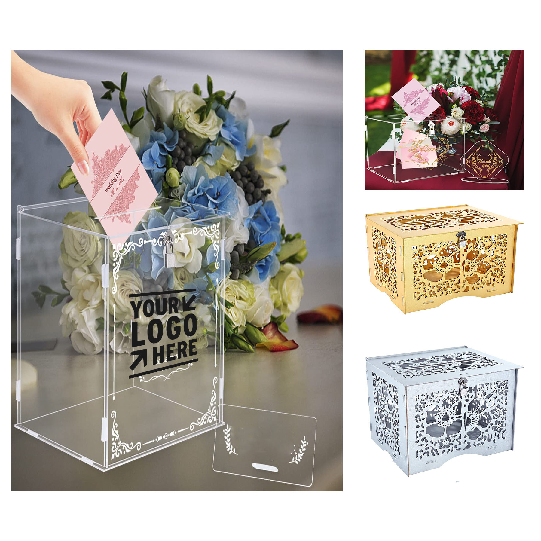 Acrylic Wedding Card Box with Sign 2