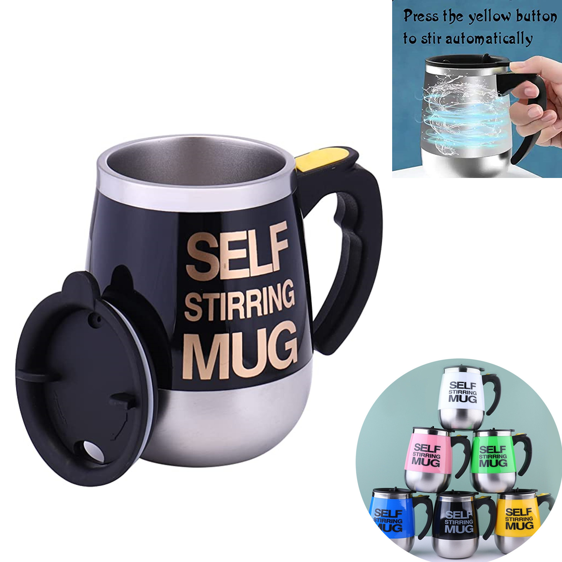 Self Stirring Mug Auto Mixing Stainless Steel Cup 1