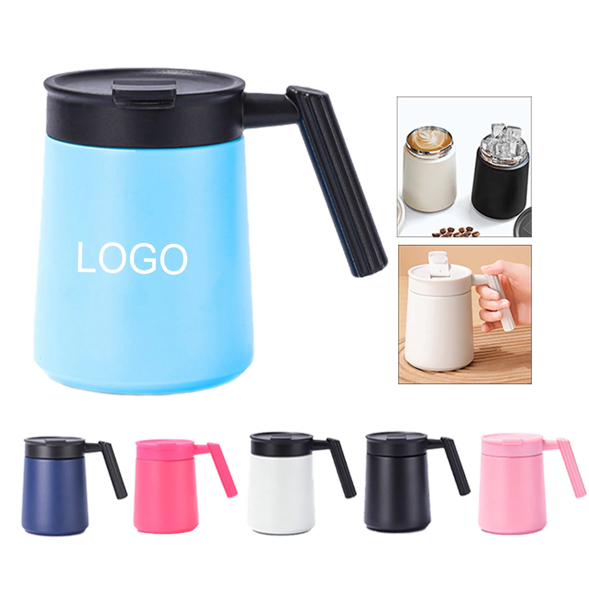Stainless Steel Coffee Cup Insulated Sleeve with Handle 4