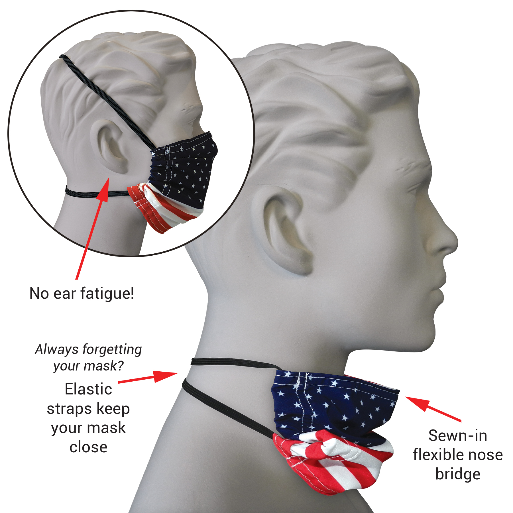 Flag Pattern Microfiber Face Cover 1