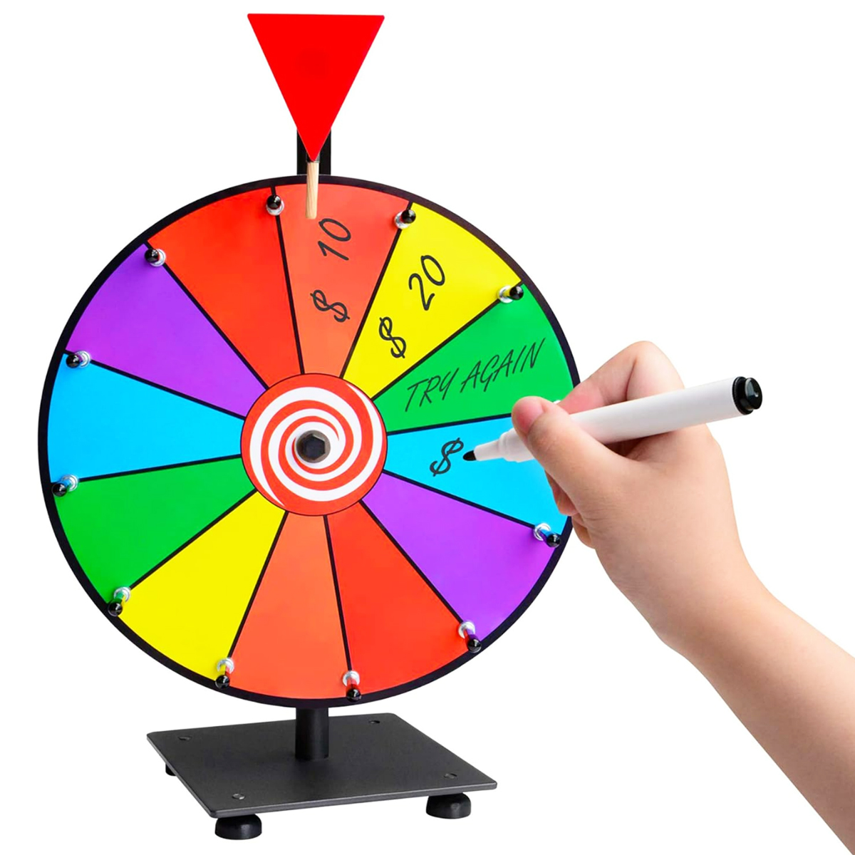 12-Inch Prize Wheel with 12 Customizable Segments & Stand 6