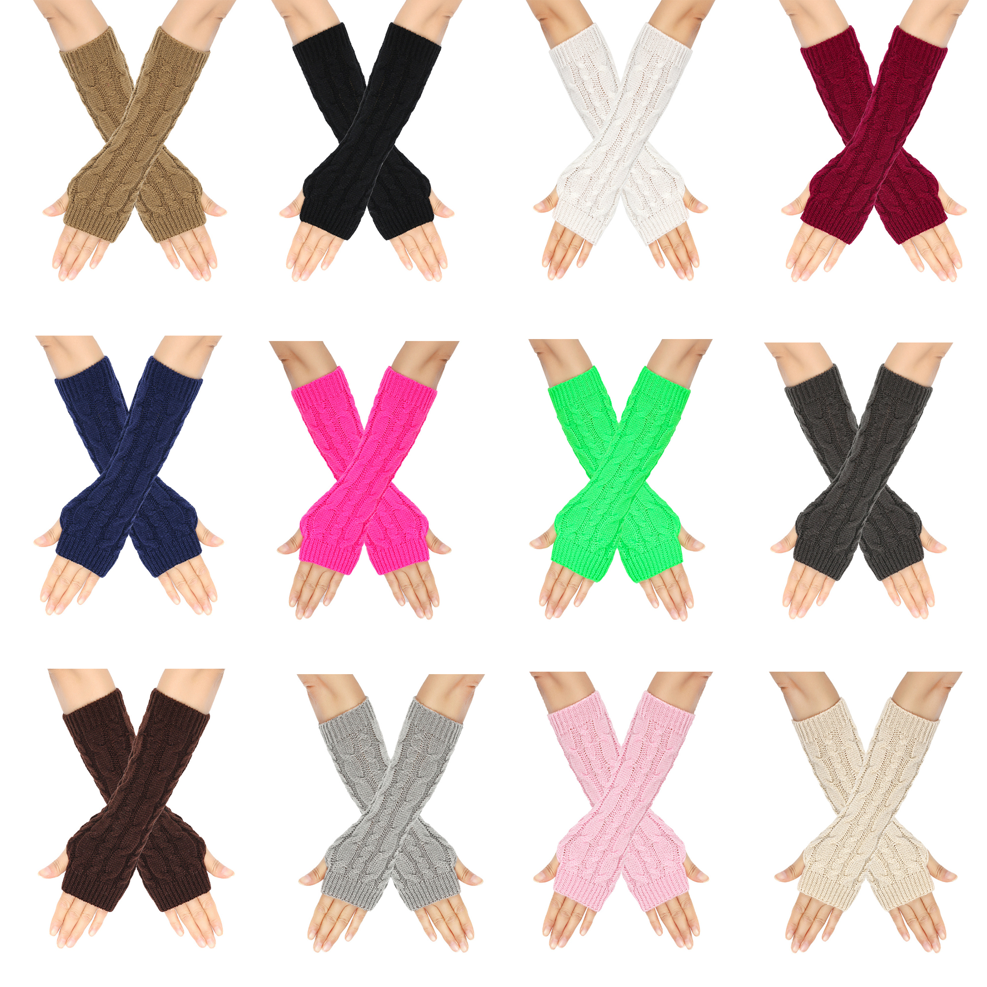 Stylish Winter Knitted Fingerless Gloves 4