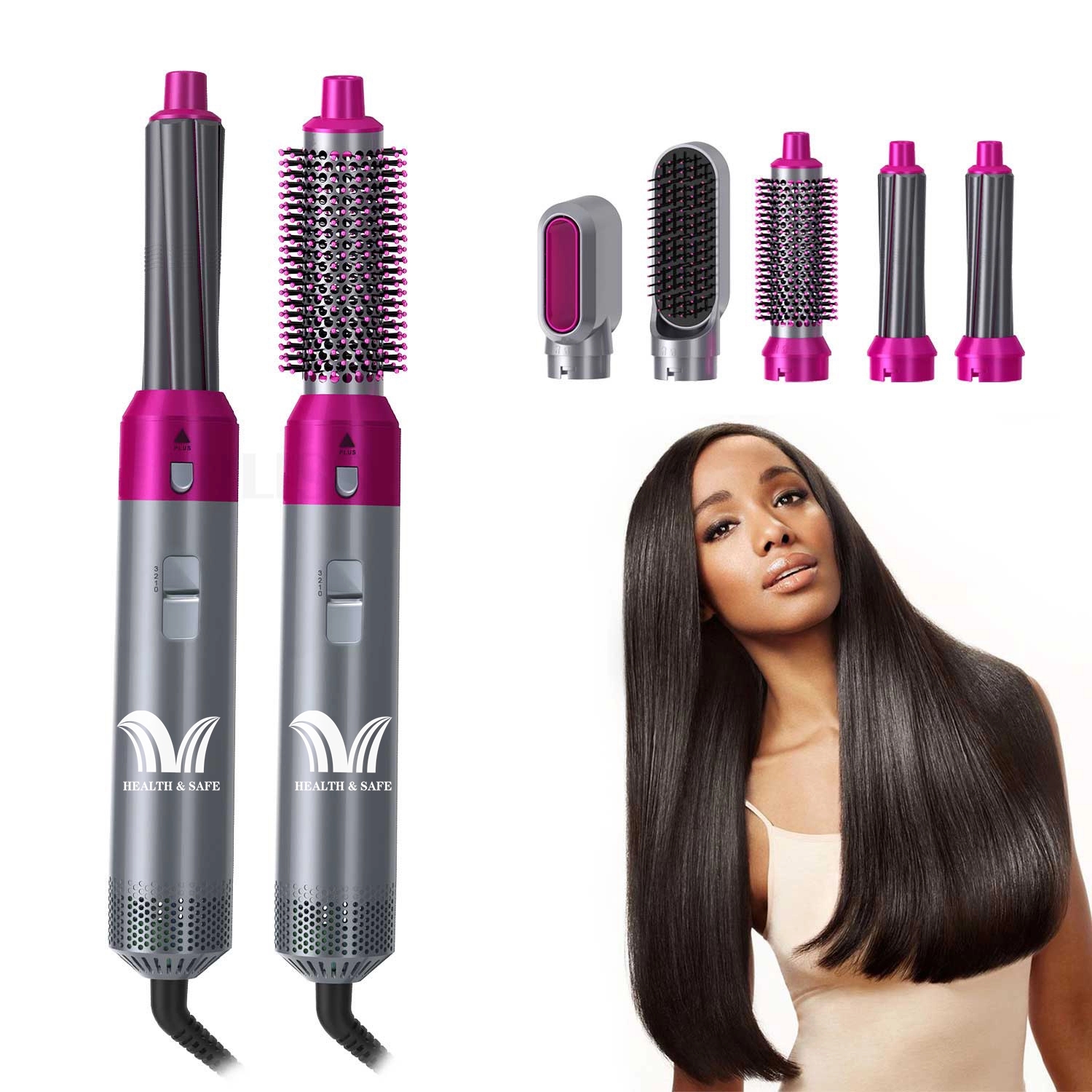 5IN1 Hair Dryer Hot Airwrap Straightener Brush Curling Iron 1