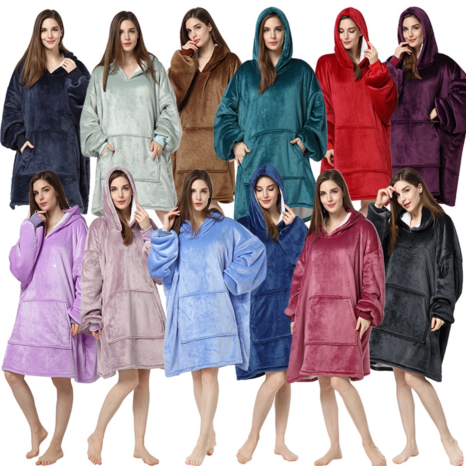 Wearable Blanket Sweatshirt With Big Pocket 7