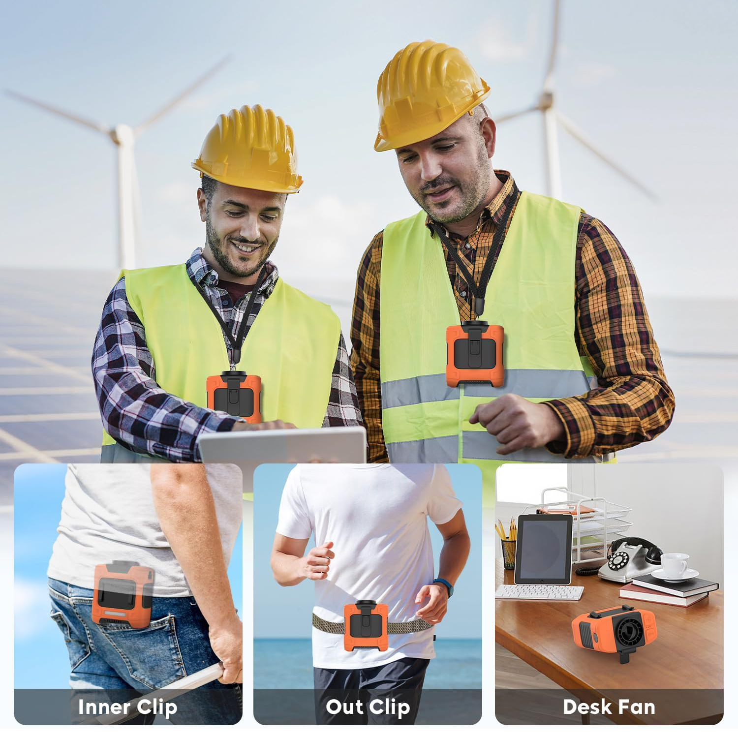 BreezeMax 3-in-1: Waist-Mounted Fan, Flashlight & Power Bank 8