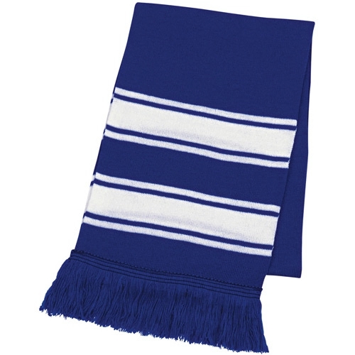 Two Tone Knit Scarf With Fringe 3