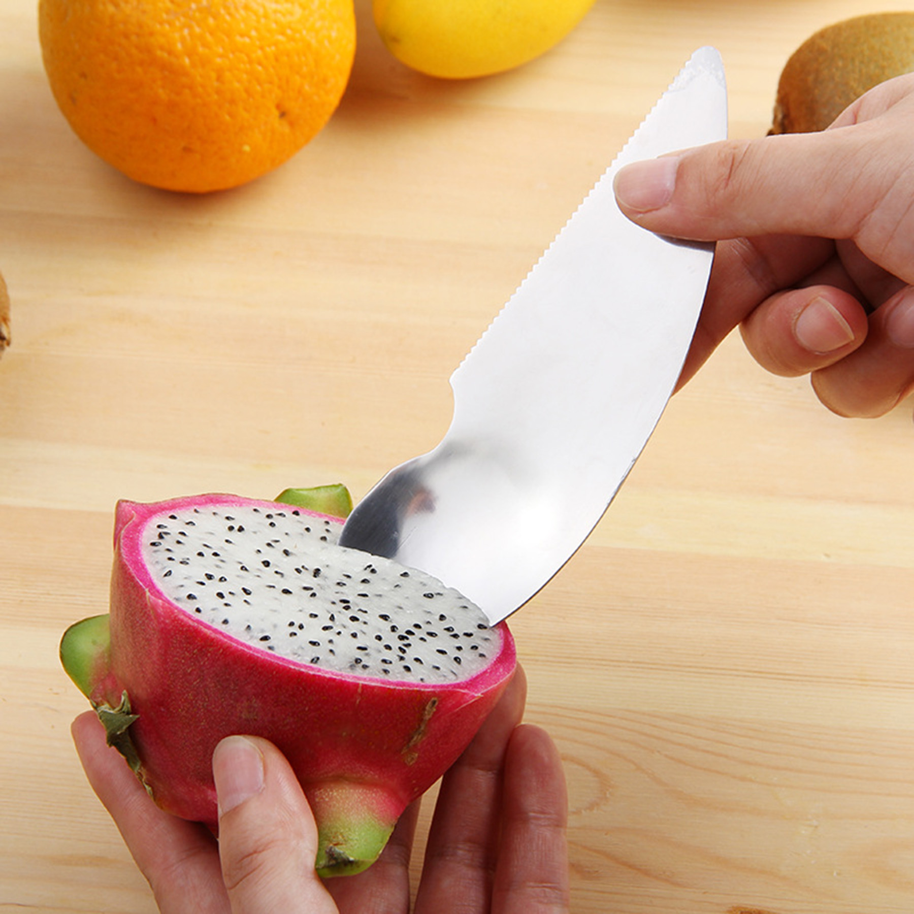 Stainless Steel Kiwi Knife And Spoon 4
