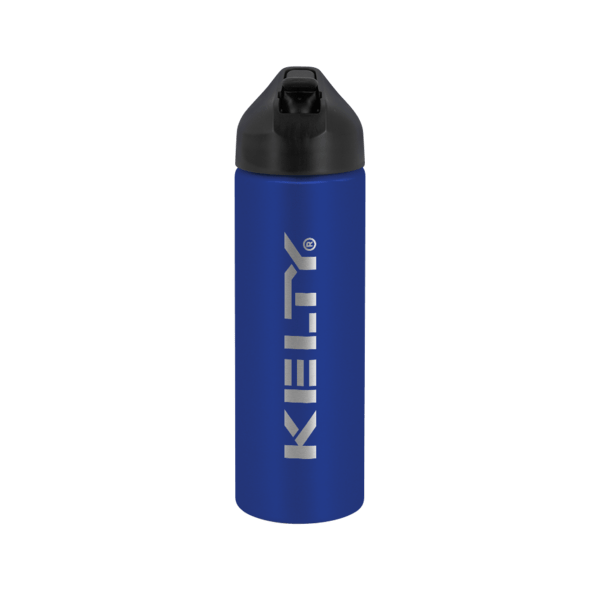 EasyFlow Recycled Aluminum Bottle w Straw Lid, custom water bottle with logo imprint 65