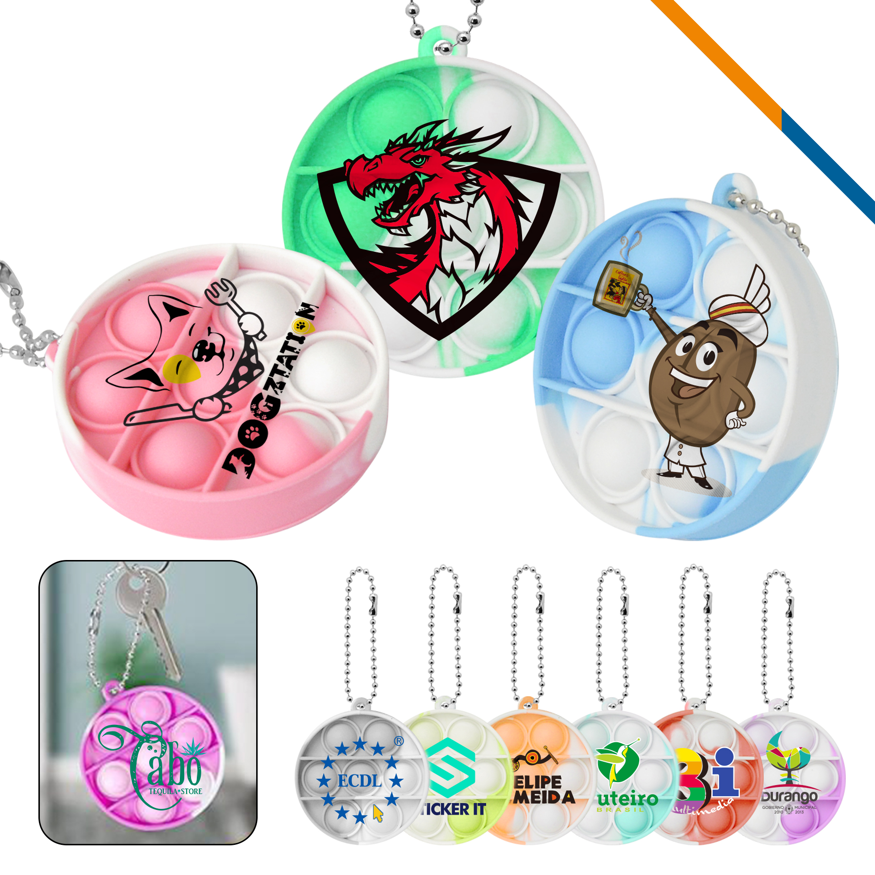 Mini Round Bubble Keychain 4