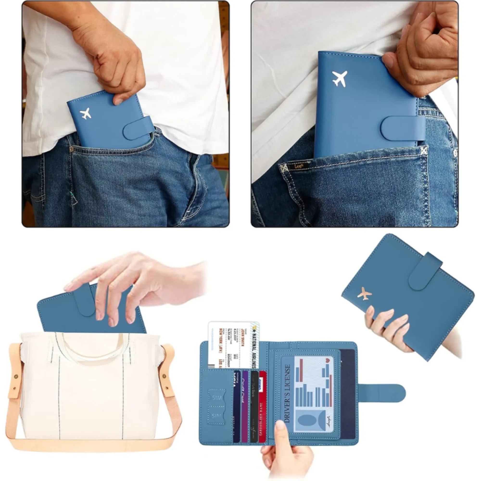 Leather Travel Multi-Functional Passport Document Case 3