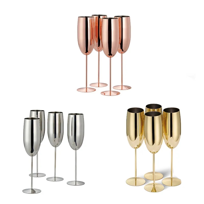 8.8oz Stainless Steel Wine Glasses Metal 2