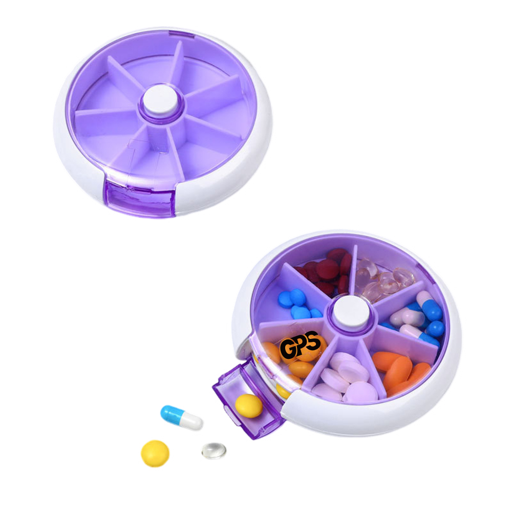 7 Compartments Round Medicine Organizer 4