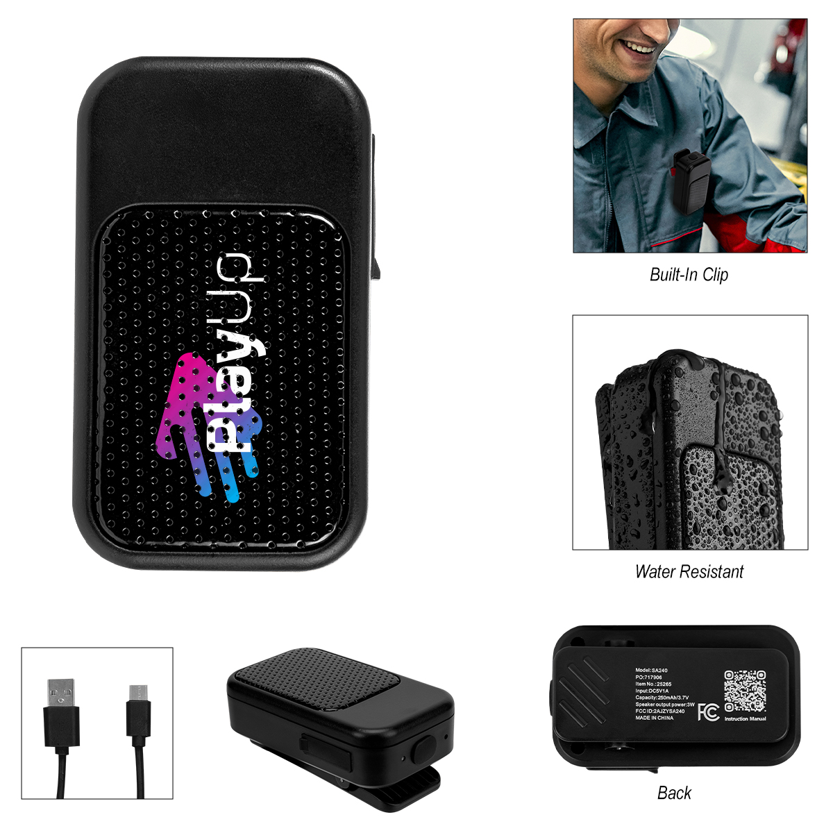 Clip-On Mini Mesh Front Speaker