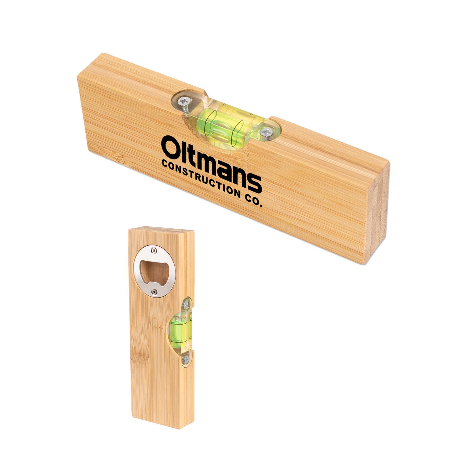 6" Bamboo Level with Bottle Opener