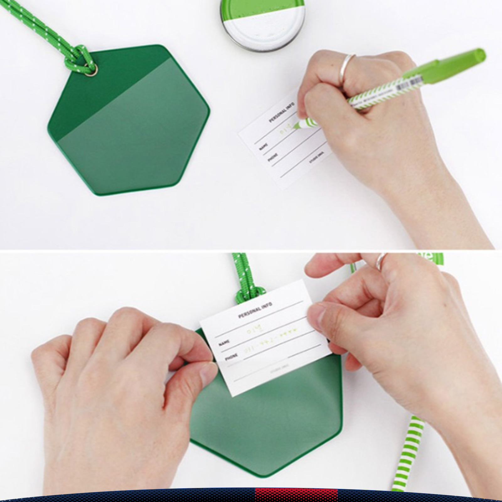 Nellor Geometric-Shaped PU Leather Luggage Tag 2