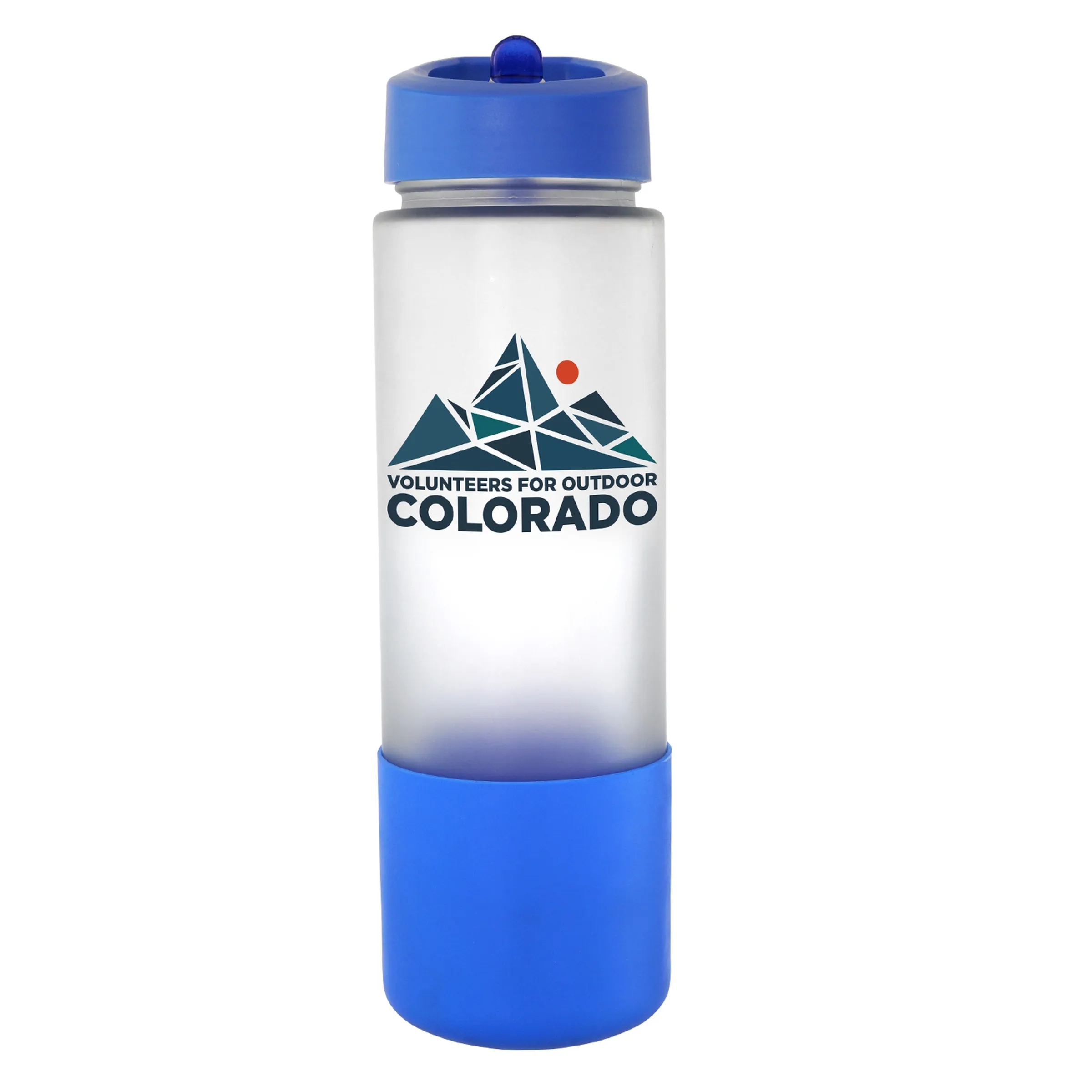 Pop Up 22 oz. Full Color Frosted Glass Grip Bottle 14