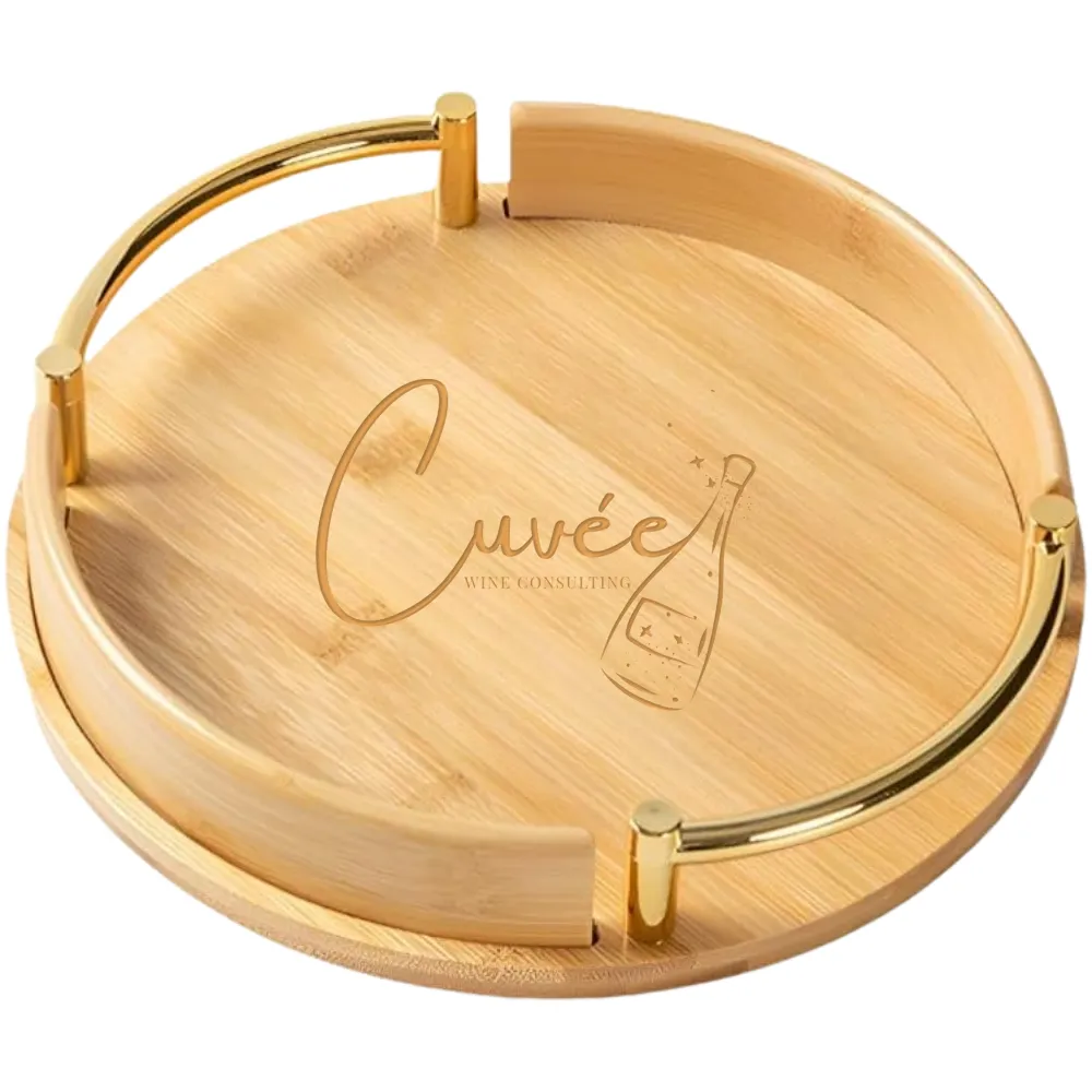 Round Bamboo Wooden Serving Tray 3