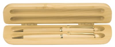 6 3/4" x 2" Maple 2-Pen Case (Case only, pen not included) 1