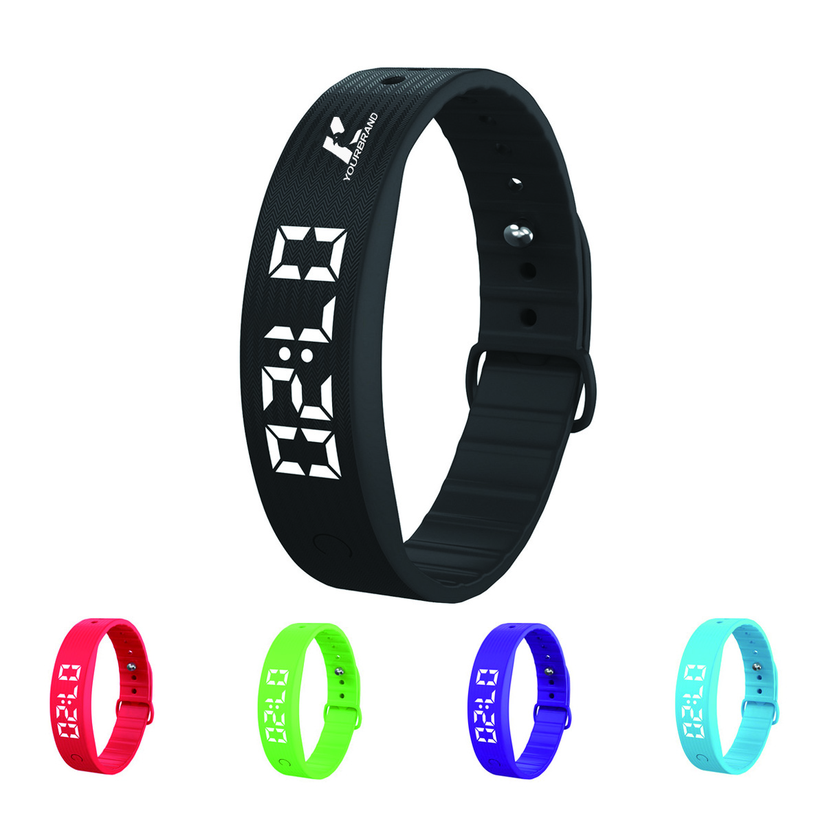 Silicone Adjustable Smartwatch Digital Fitness Tracker 2