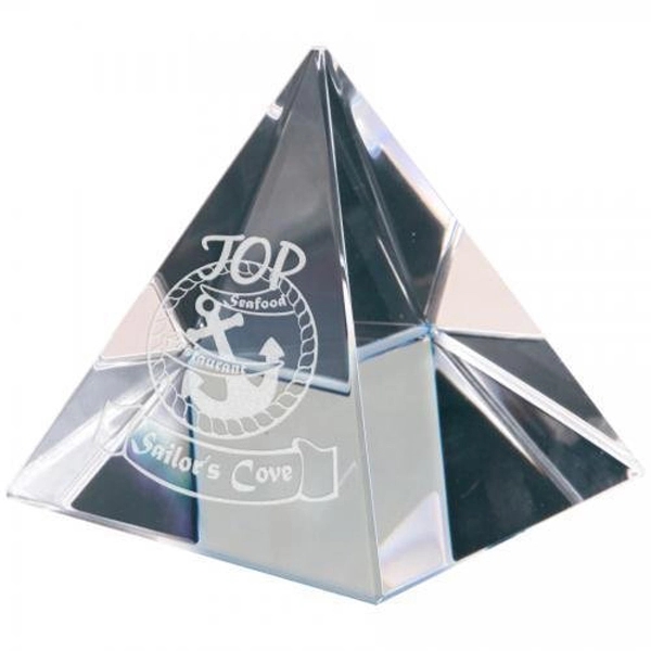 Pyramid Optic Crystal Paperweight 2