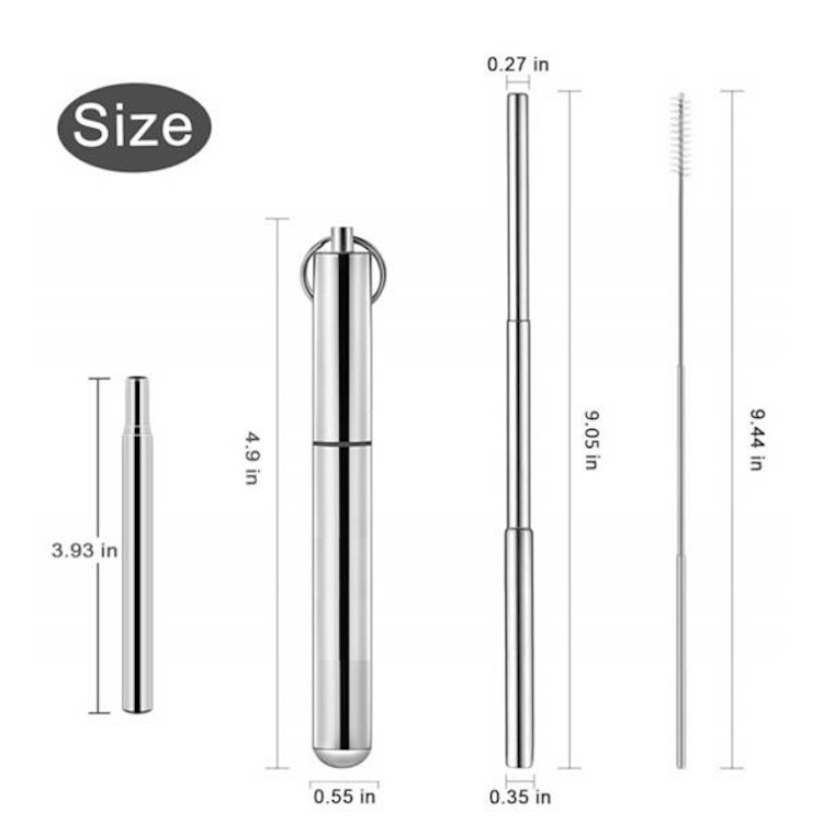 Collapsible Stainless Steel Drinking Straws 1