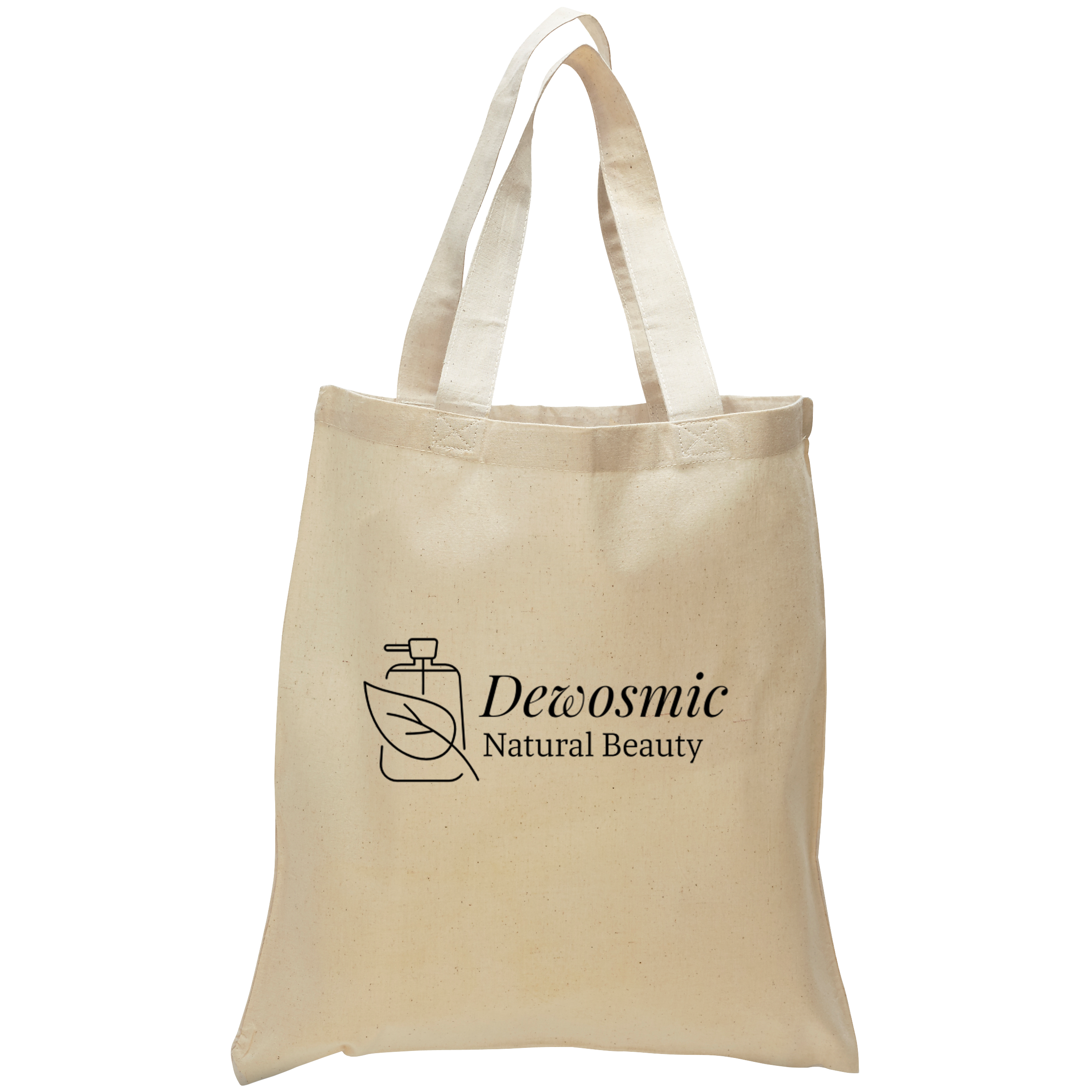 Natural Colored Economical Tote Bag with Self Fabric Handles. 6 oz 100% Cotton 2