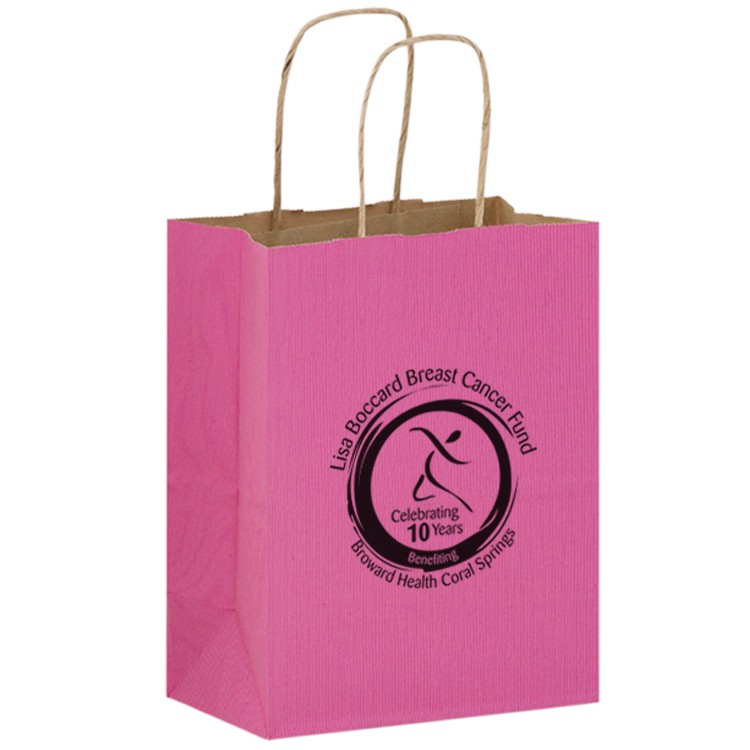 Pink Matte Paper Shopper with Twisted Paper Handles - Awareness Bag 2