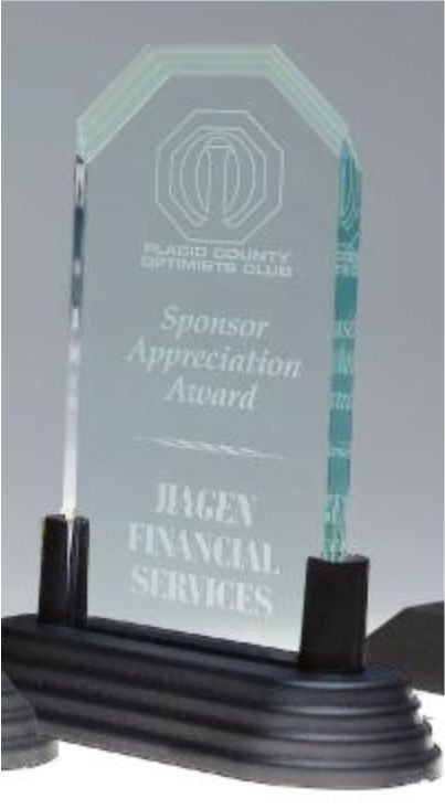 7" Pop-In Clear Frosted Corners Acrylic Award