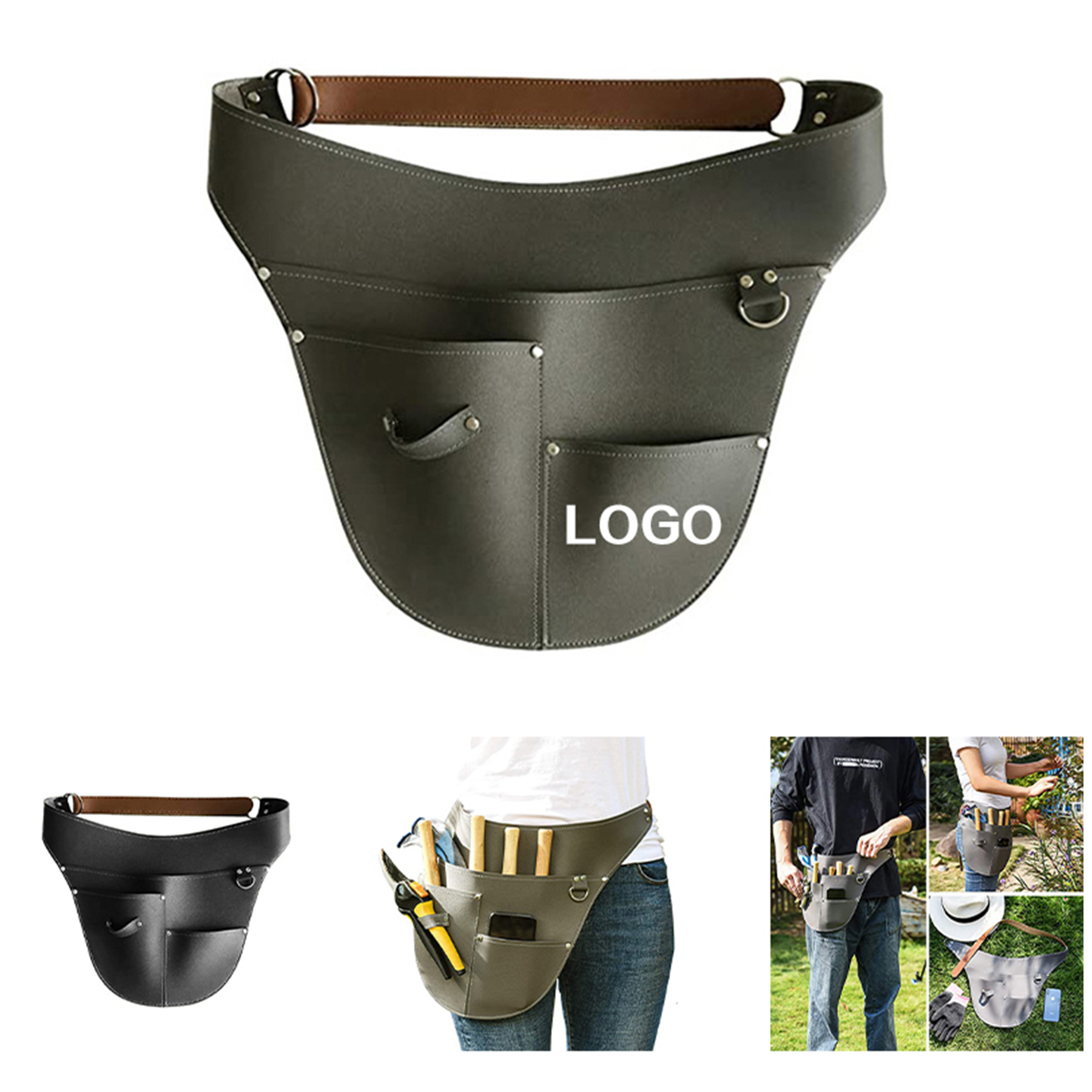 PU Leather Waist Bag Tool Apron 2