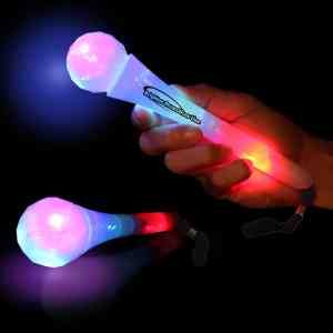 MultiColor LED LightUp White Microphone w/ Attached Bracelet