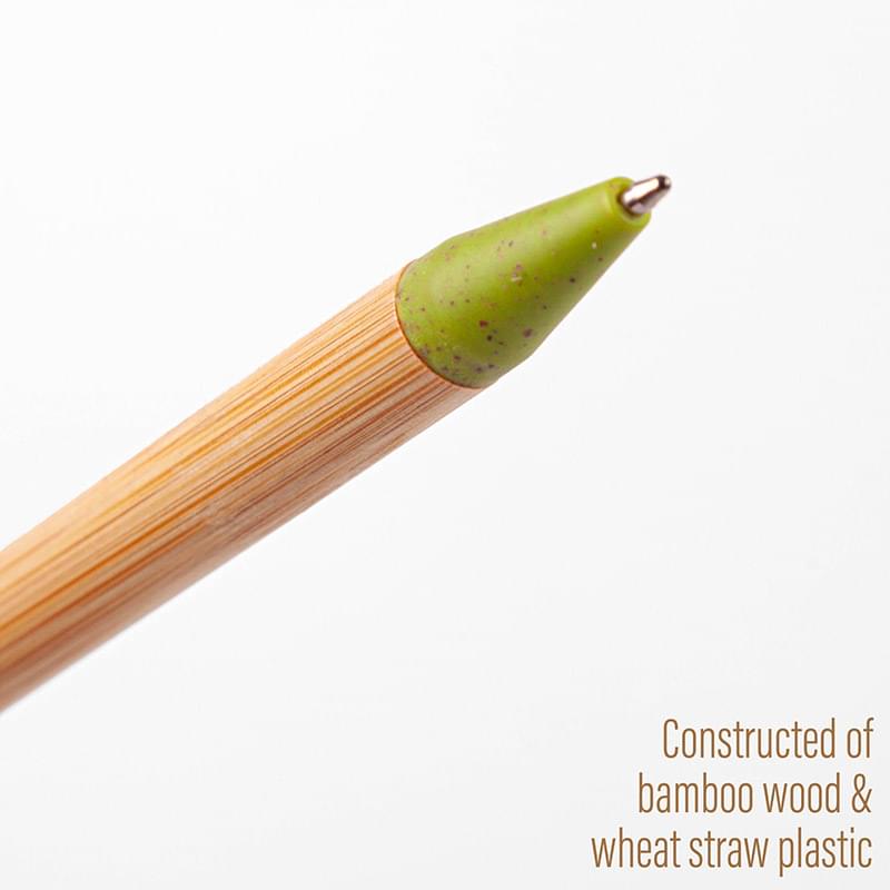 The Albury Bamboo Wheat Straw Click-Action Ballpoint Pen - Green 2