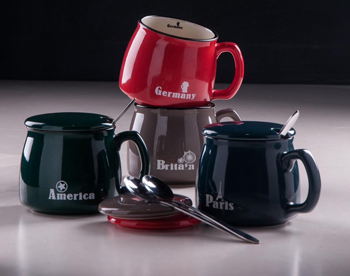 12 Oz. Ceramic Mug with Lids and Straw 2