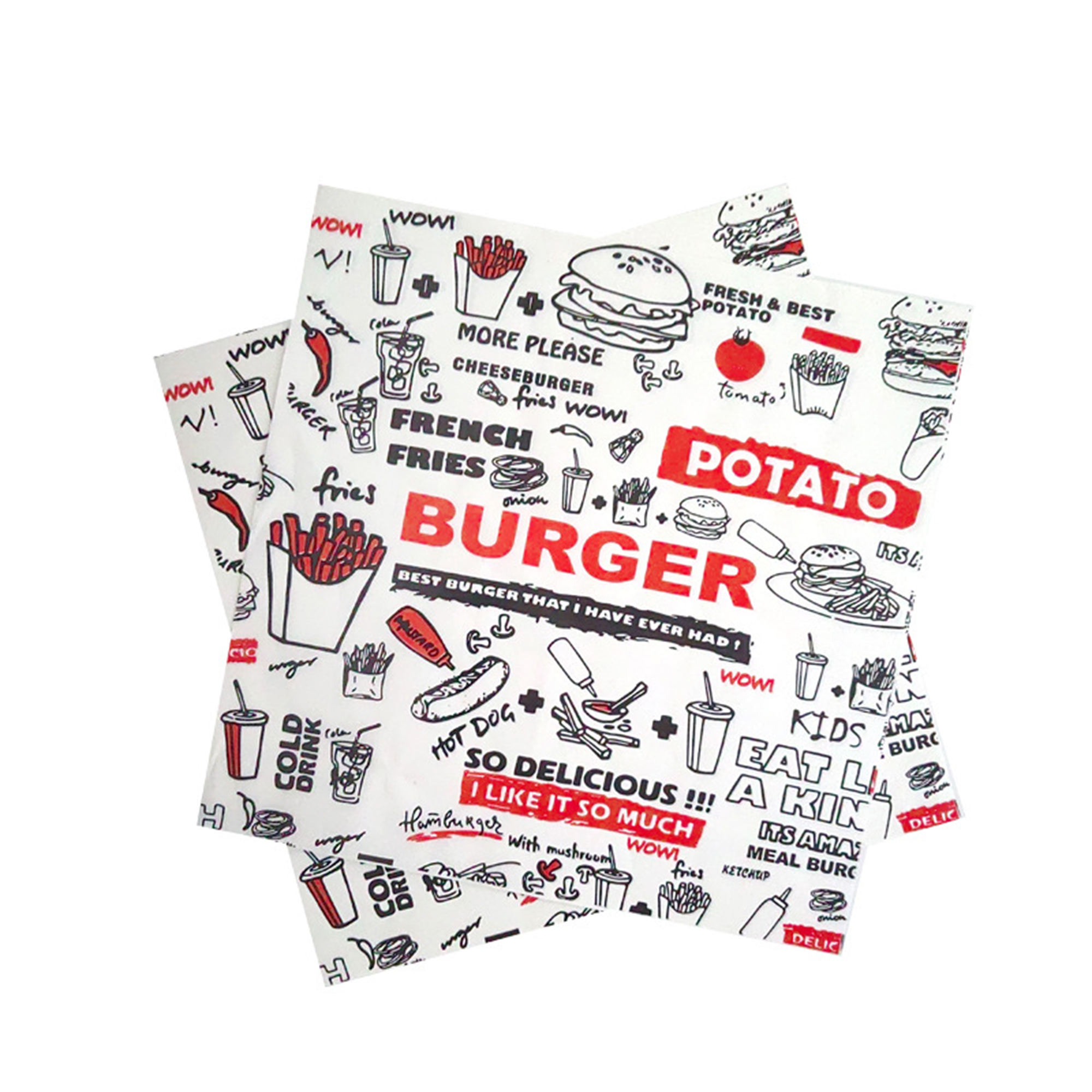 Printed Greaseproof Food Wrapping Paper 50 Sheets 4