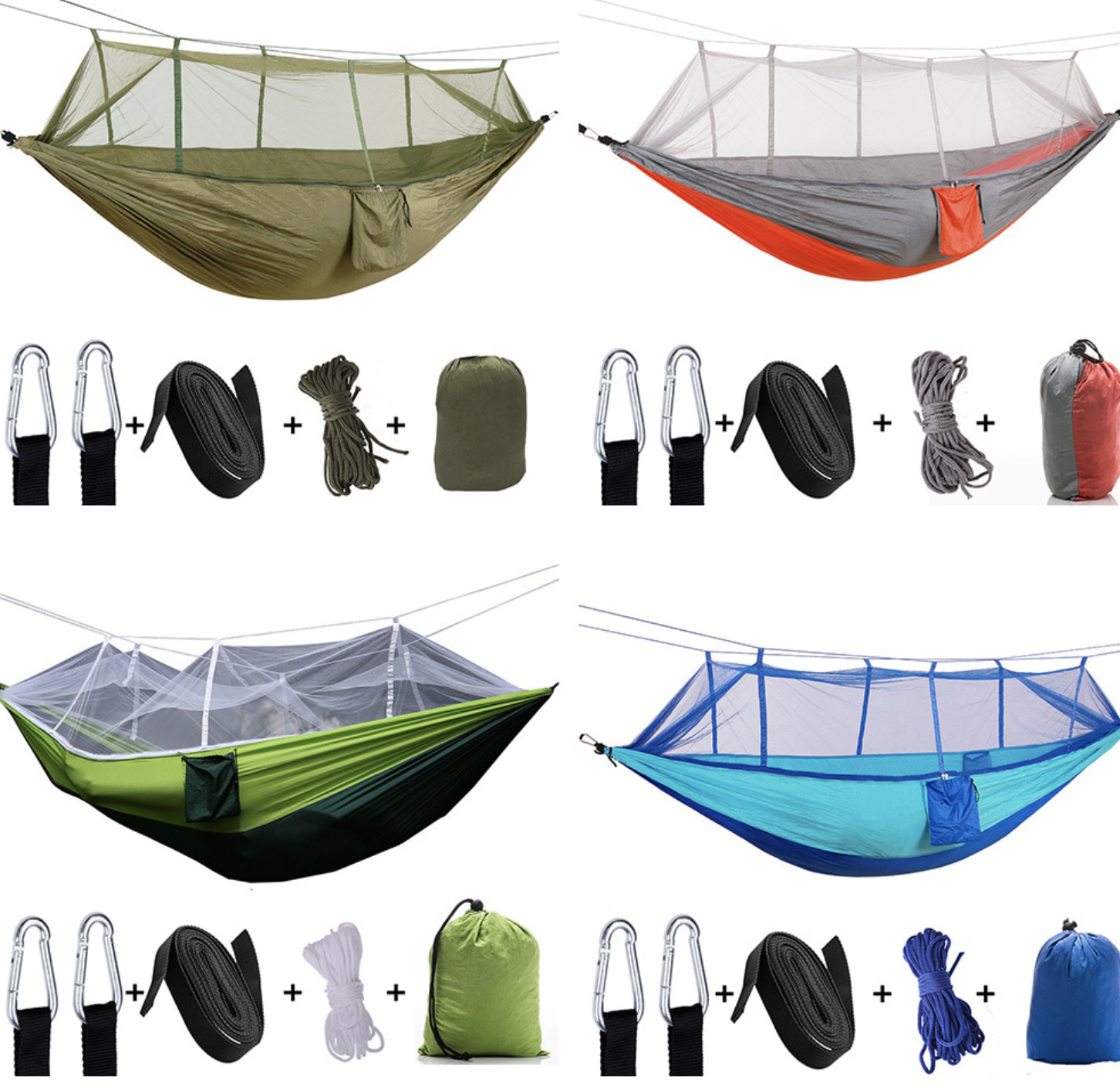Single & Double Camping Hammock with Net Mosquito/Bug 2