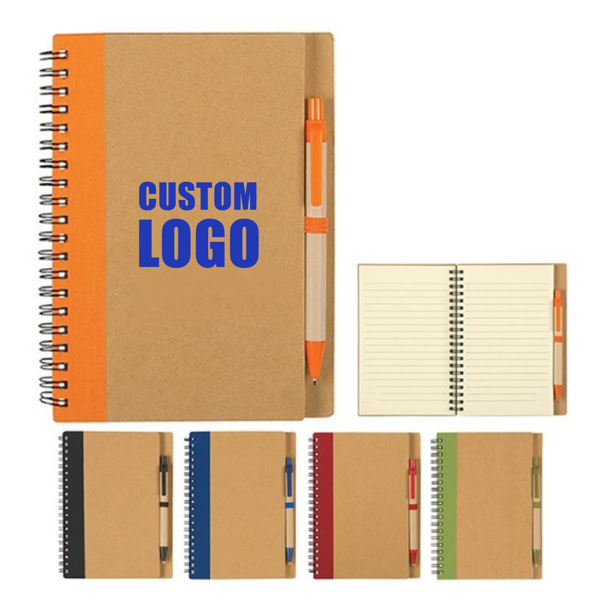 Kraft Paper Coil Notebook with Pen 2