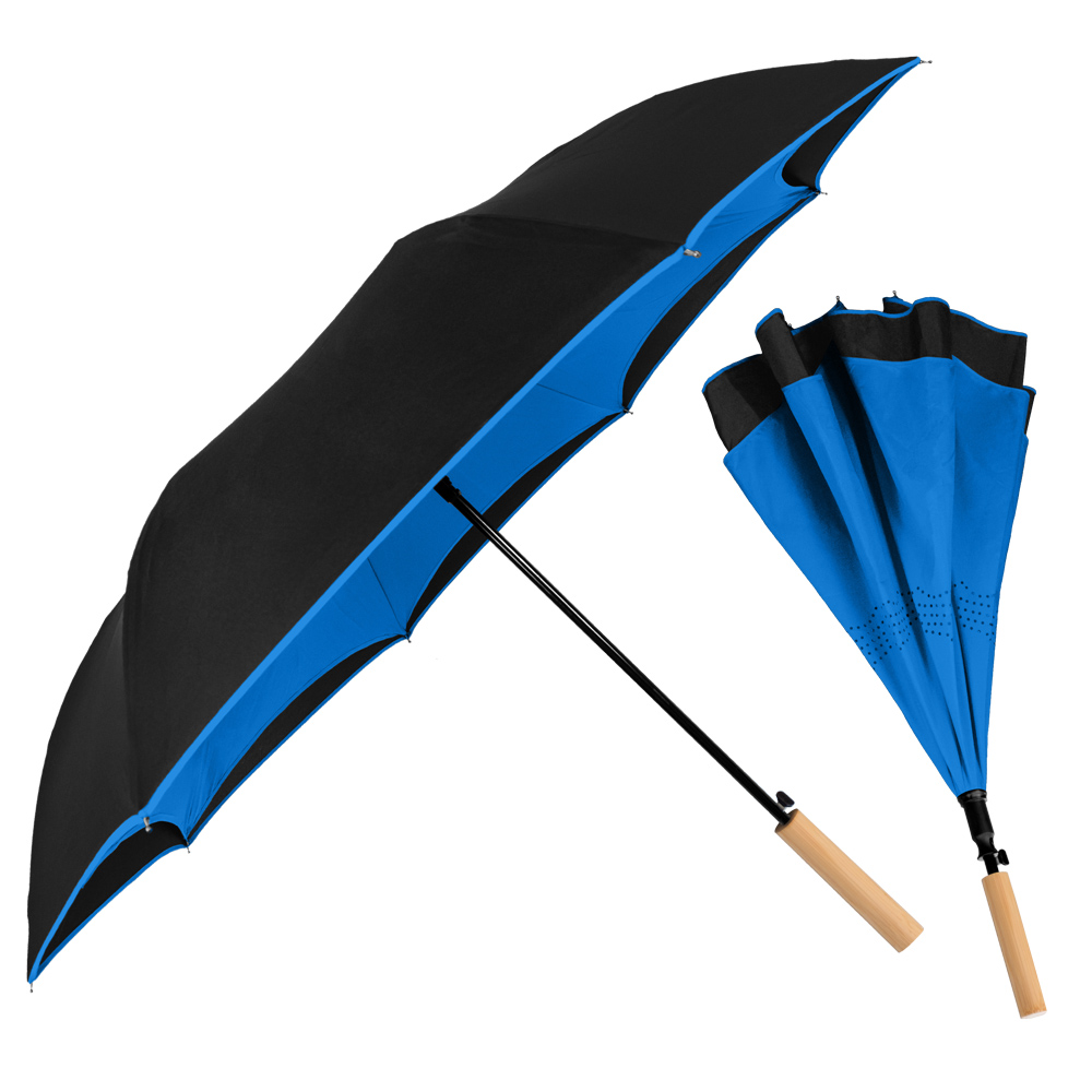 Eco-Friendly - The Enviro Inversa Inverted Umbrella - Recycled Materials/Bamboo Handle 1