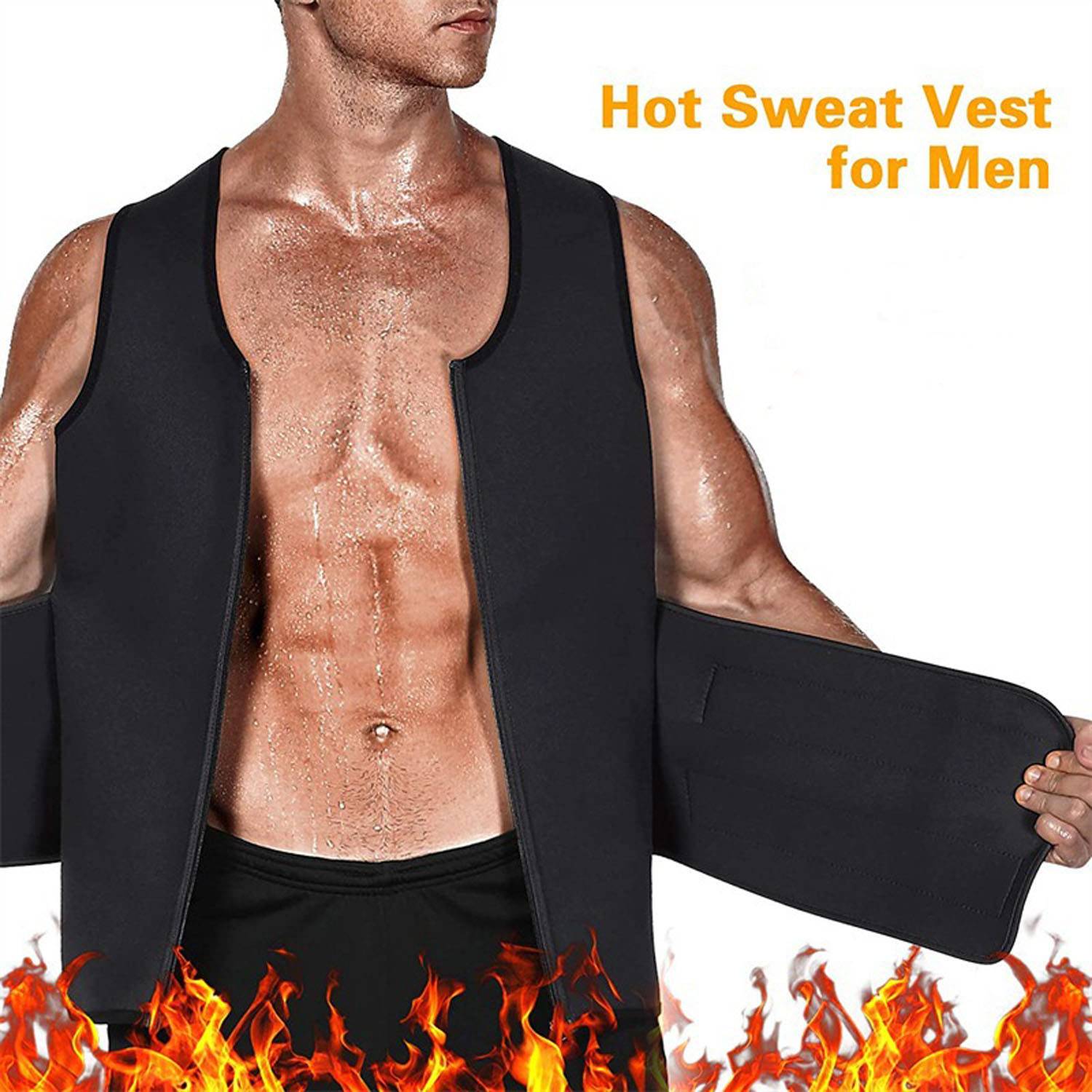 Men's Neoprene Body Shaper Vest w/ Adjustable Belt 2