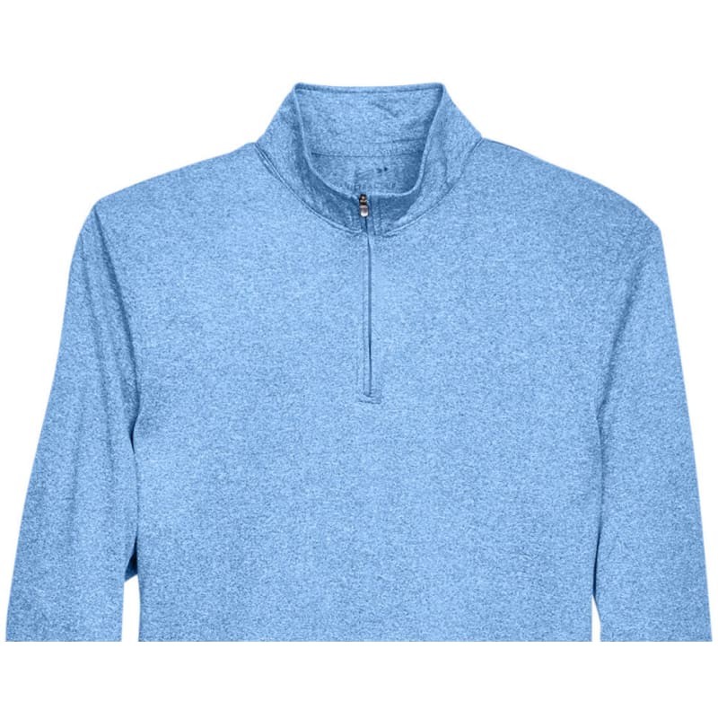 UltraClub Men's Cool & Dry Heathered Performance Quarter-Zip 11
