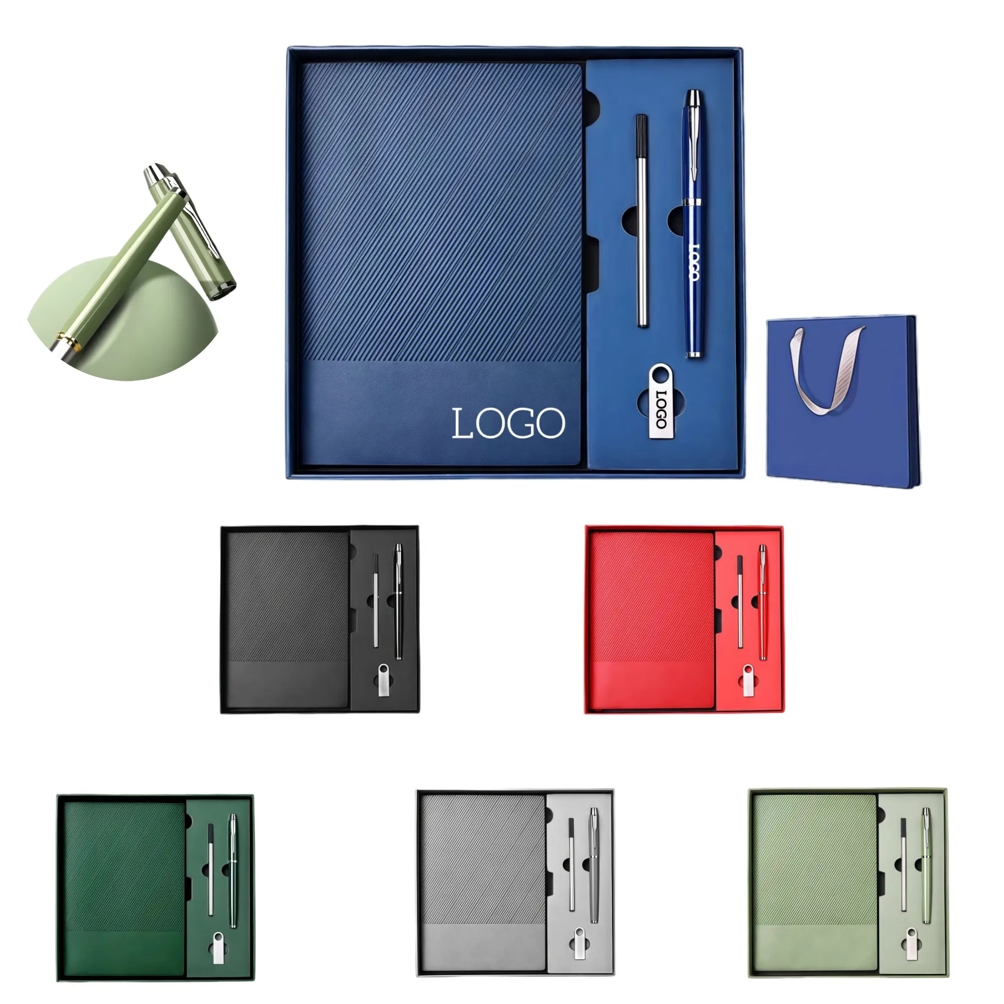 Executive Gift Set - PU Leather Notebook, Pen&8GB USB Drive 16