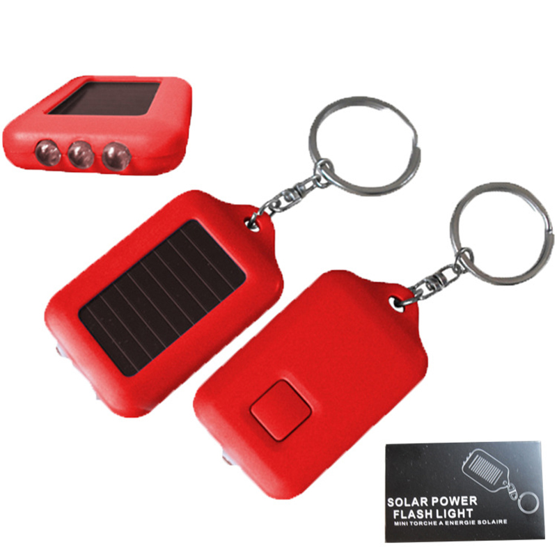 Mini Solar Energy Power LED Keychain Flashlight Torch 4