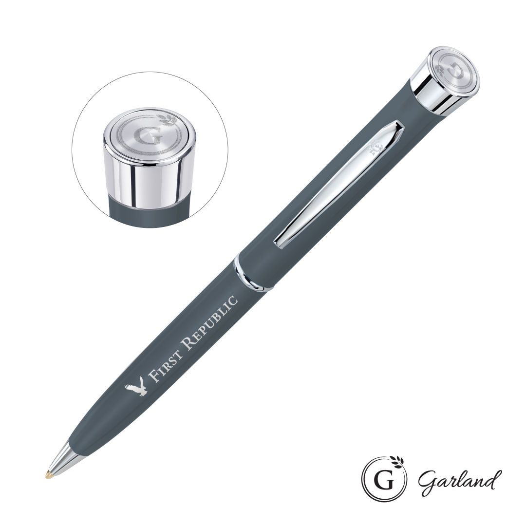 Garland® Color Matte Emblem Twist Ballpoint Pen - Chrome 12