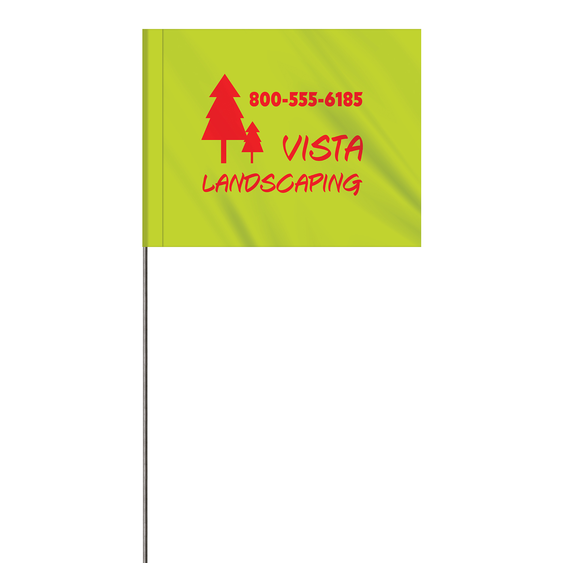1-Color 4" x 5" Custom Vinyl Marking Flag with 30" Wire 24