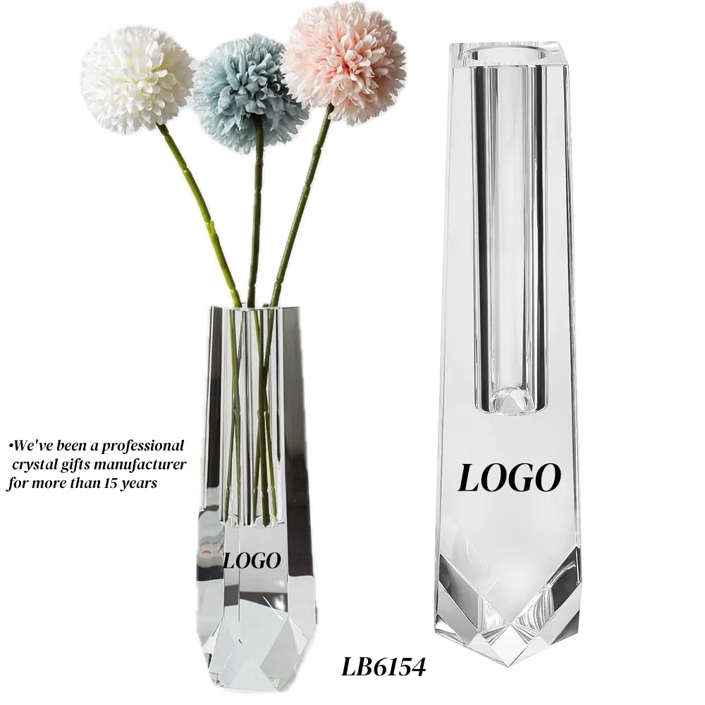 Tall Skinny Crystal Glass Vase for Wedding Centerpiece 2