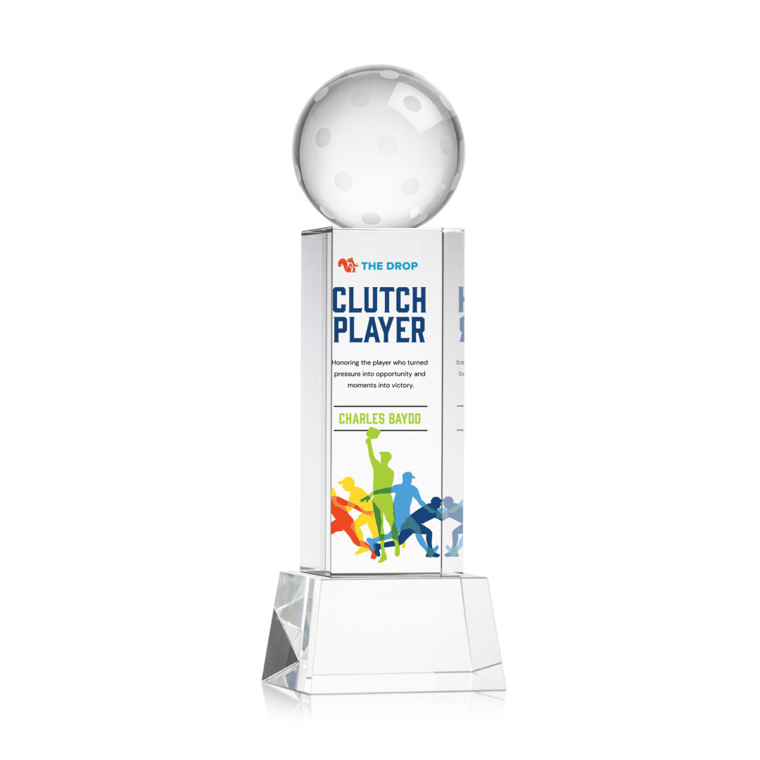 Pickleball VividPrint™ Award on Belcroft Base - Clear 8