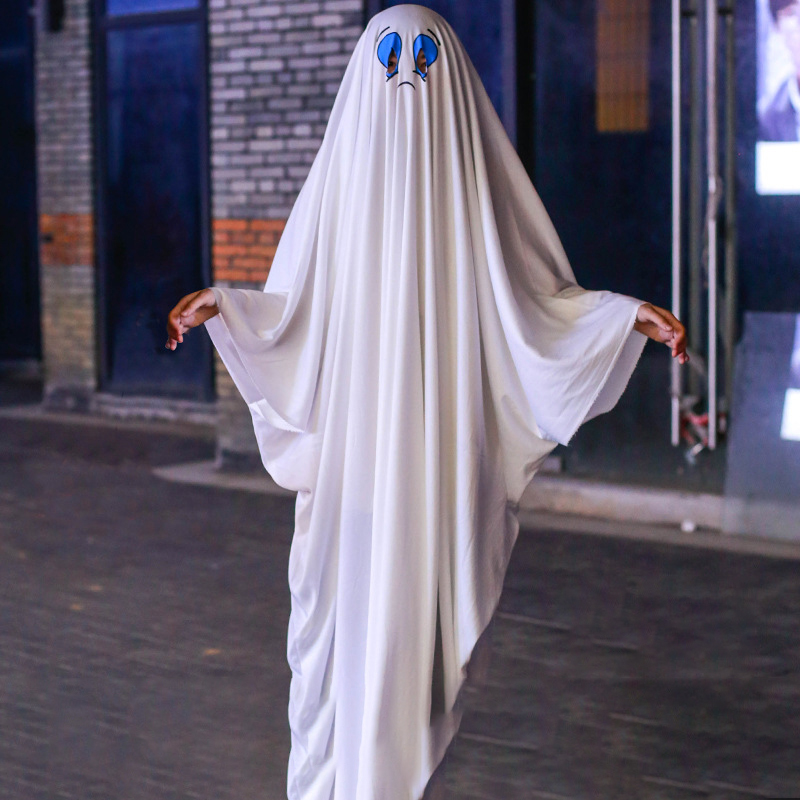 Halloween White Ghost Cloak Costume for Adult Kids Cosplay 13