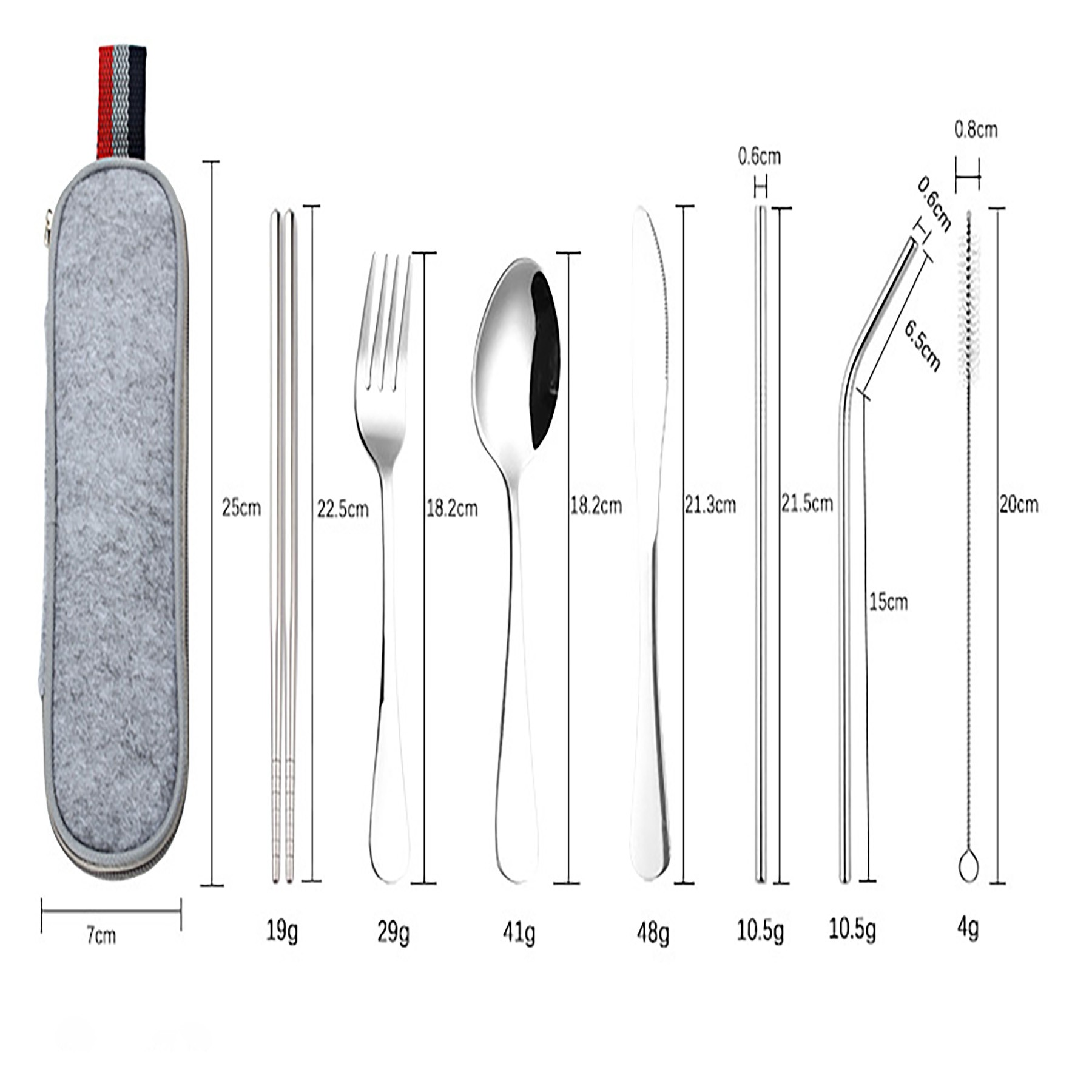 Portable Stainless Steel Tableware Set 8 Pieces 5