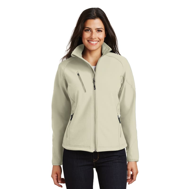 Port Authority Women's Textured Soft Shell Jacket. 2